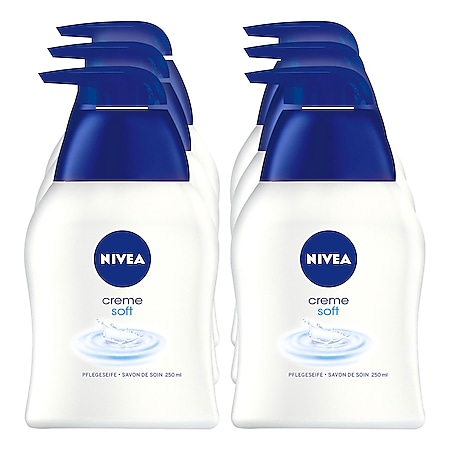 NIVEA Creme Soft Pflegeseife 250 ml, 6er Pack - Bild 1