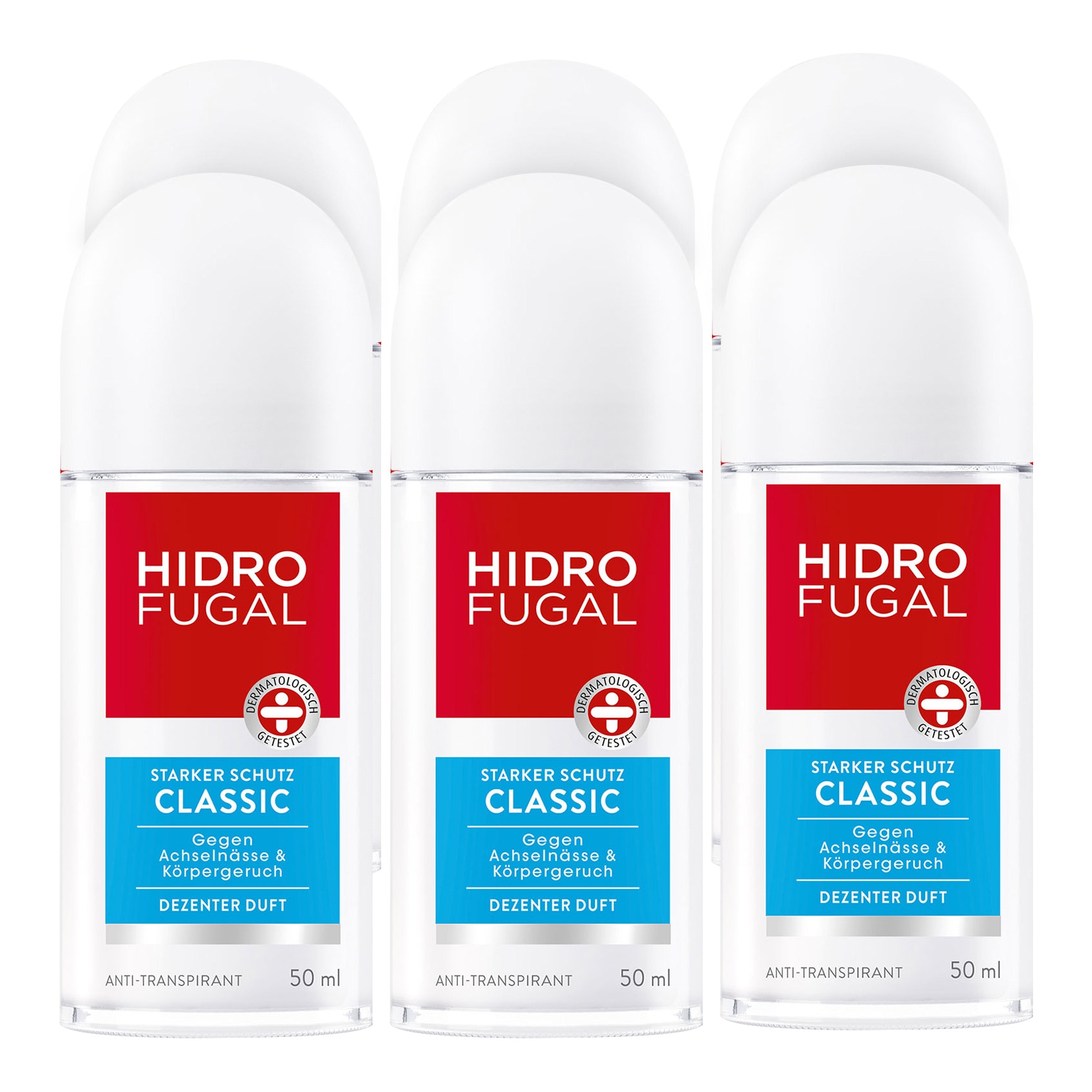 HIDROFUGAL Classic Roll-on 50 ml, 6er Pack - Bild 1