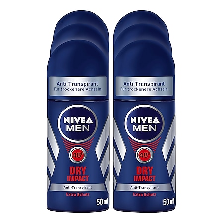 Nivea Men Deo Roll-on Dry impact 50 ml, 6er Pack - Bild 1
