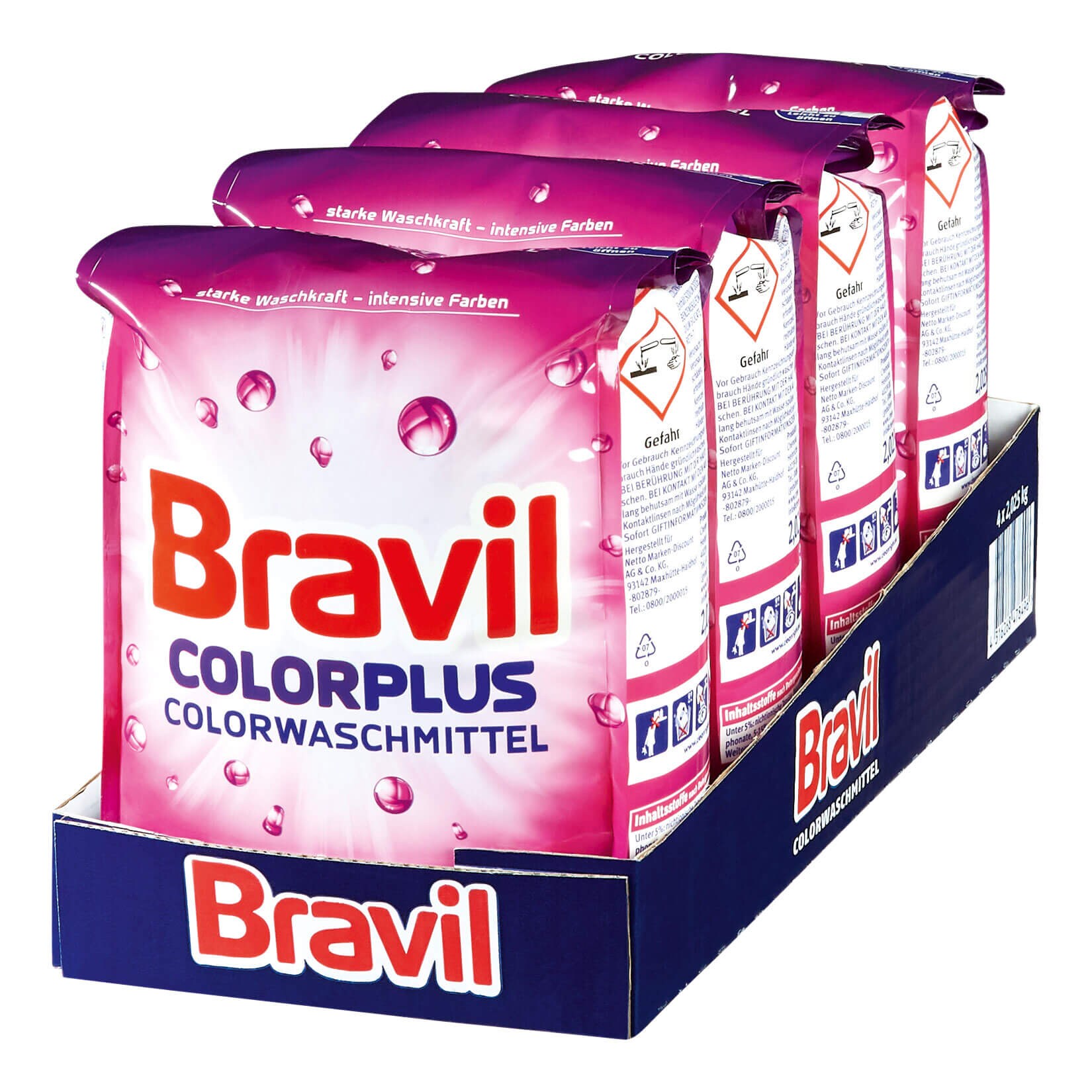 Bravil Colorwaschmittel Plus 30 WL, 4er Pack - Bild 1