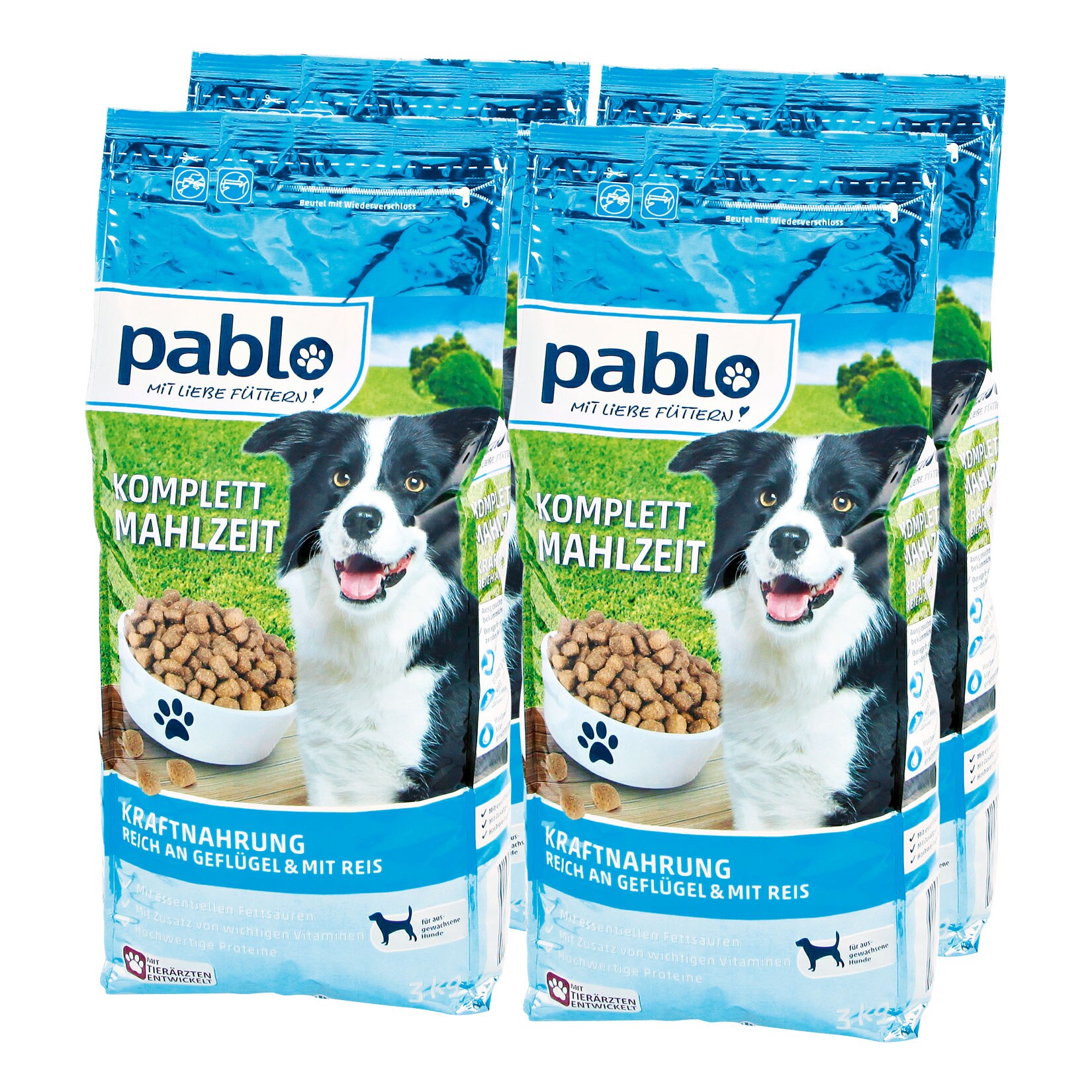 Pablo Hundefutter Kraftmen&uuml; 3 kg, 4er Pack - Bild 1