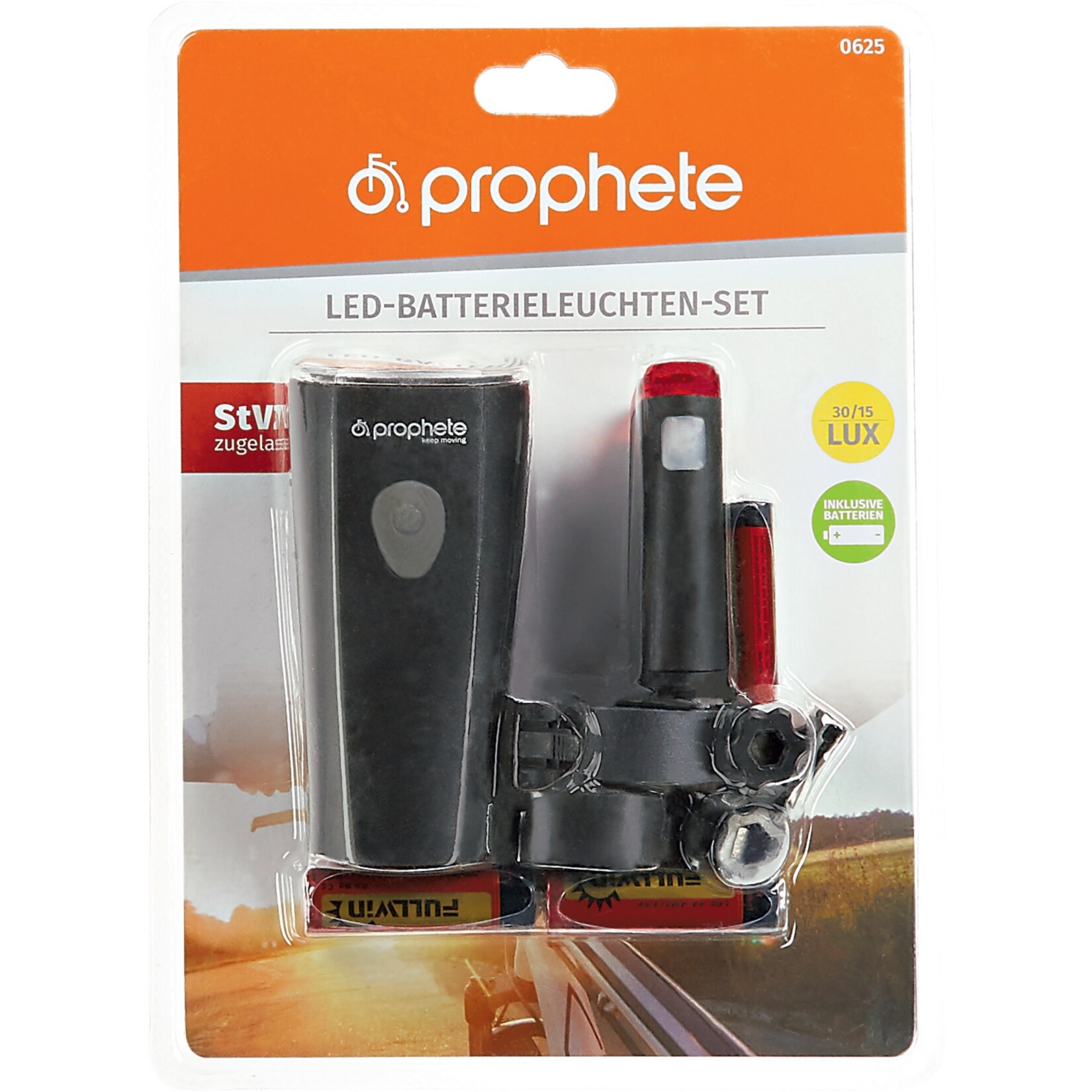 Fahrradzubeh&ouml;r - prophete LED-Batterieleuchten - Set - Bild 1