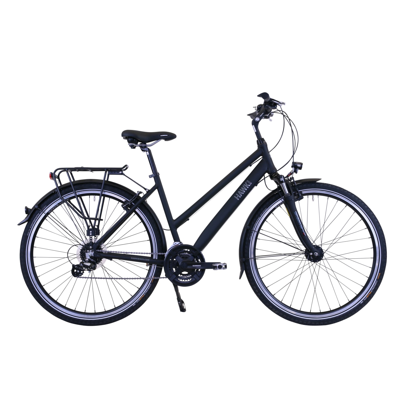 HAWK Trekking Premium Fahrrad , Black Damen 28 Zoll, Rahmenhöhe 44 cm – Fahrrad mit Microshift 24 Gang Kettenschaltung &