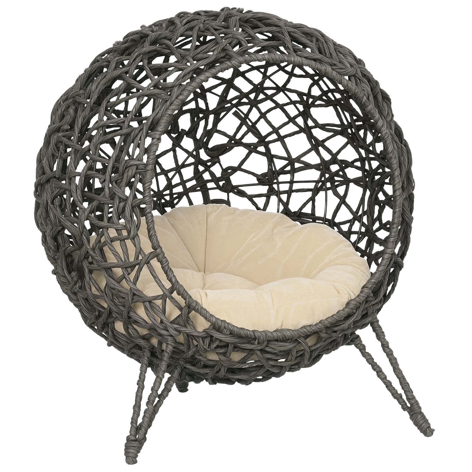 PawHut Katzenhöhle PE-Rattan, Metalldraht, PP-Baumwolle | 04251774908436