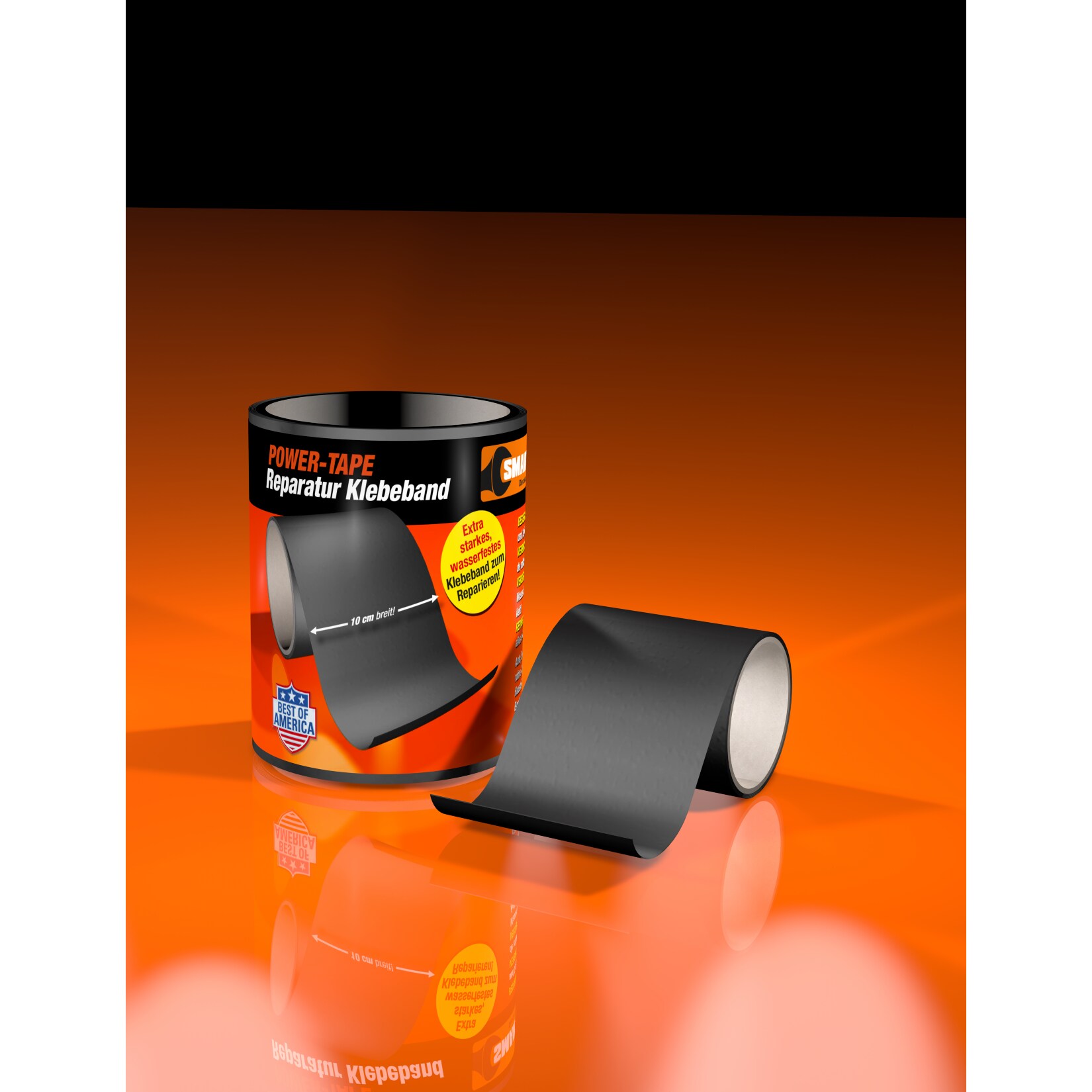 Power Tape Reparatur Klebeband, ca. 300 x 10 cm - schwarz - versch. Farben - Bild 1