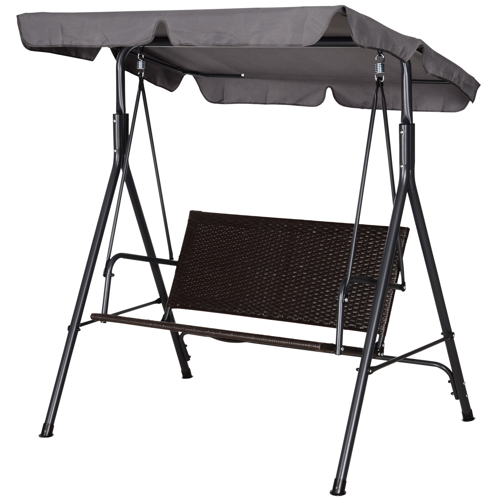 Outsunny Hollywoodschaukel Stahl, Polyester, PE Rattan - Bild 1