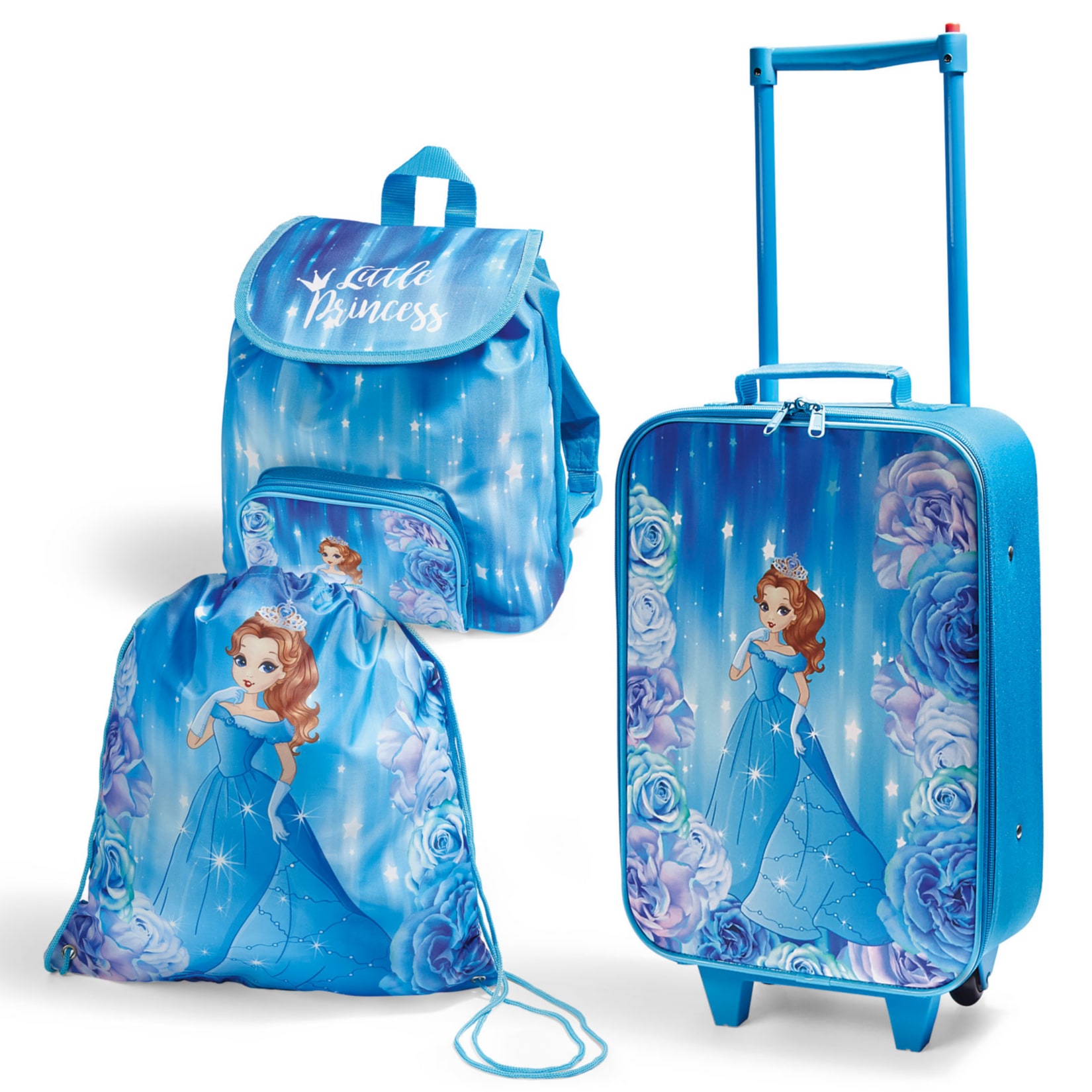 Spirit of colours Kinder Reiseset, 3-teilig, verschiedene Ausf&uuml;hrungen - Prinzessin, blau - Bild 1