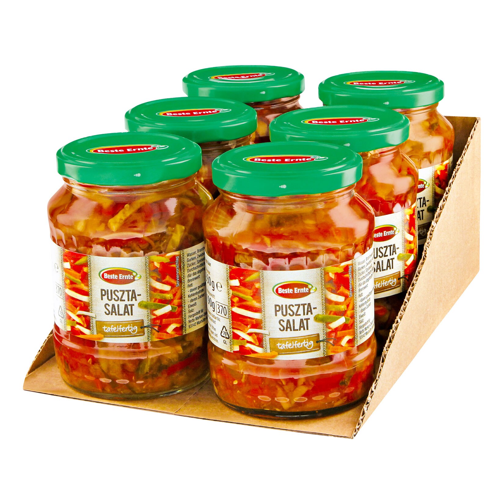 Beste Ernte Pusztasalat 190 g Abtropfgewicht, 6er Pack - Bild 1