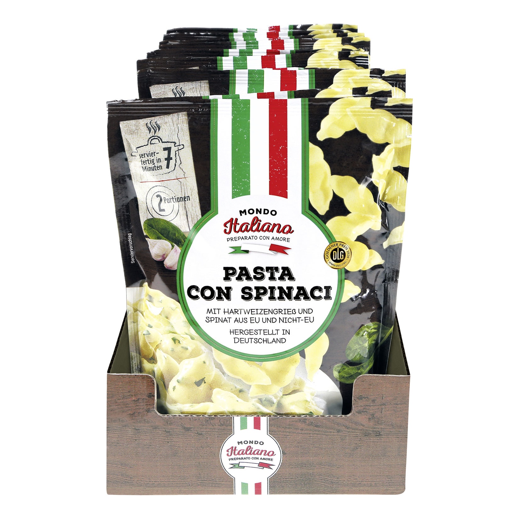 Mondo Italiano Pasta Con Spinaci  170 g, 12er Pack - Bild 1