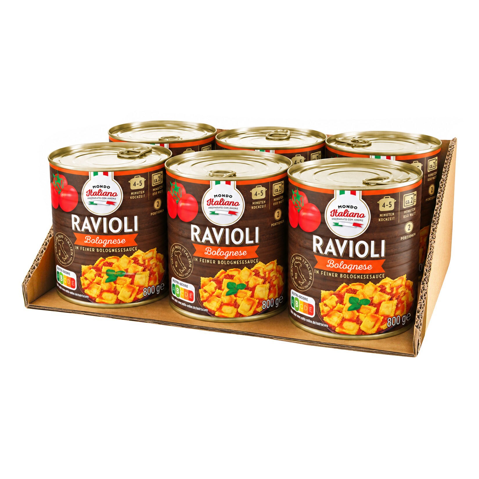 Mondo Italiano Ravioli Bolognese 800 g, 6er Pack - Bild 1