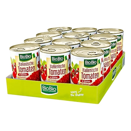 BioBio Tomaten gehackt 400 g, 12er Pack - Bild 1