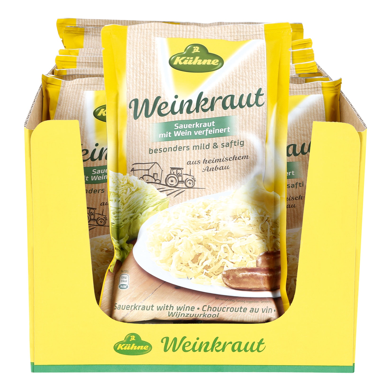 K&uuml;hne Sauerkraut mild 500 g Abtropfgewicht, 16er Pack - Bild 1