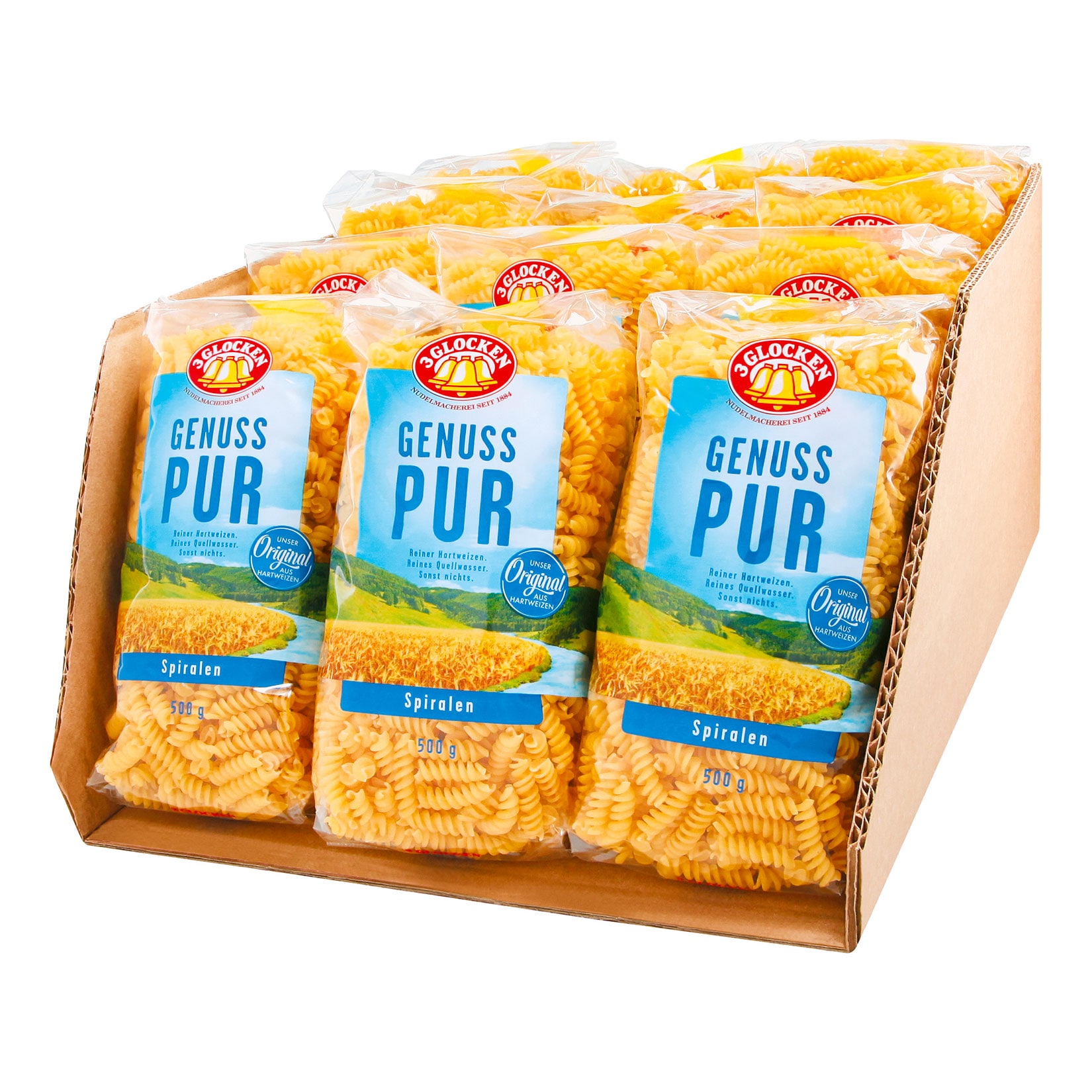 3 Glocken Genuss Pur Spiralen 500 g, 12er Pack - Bild 1