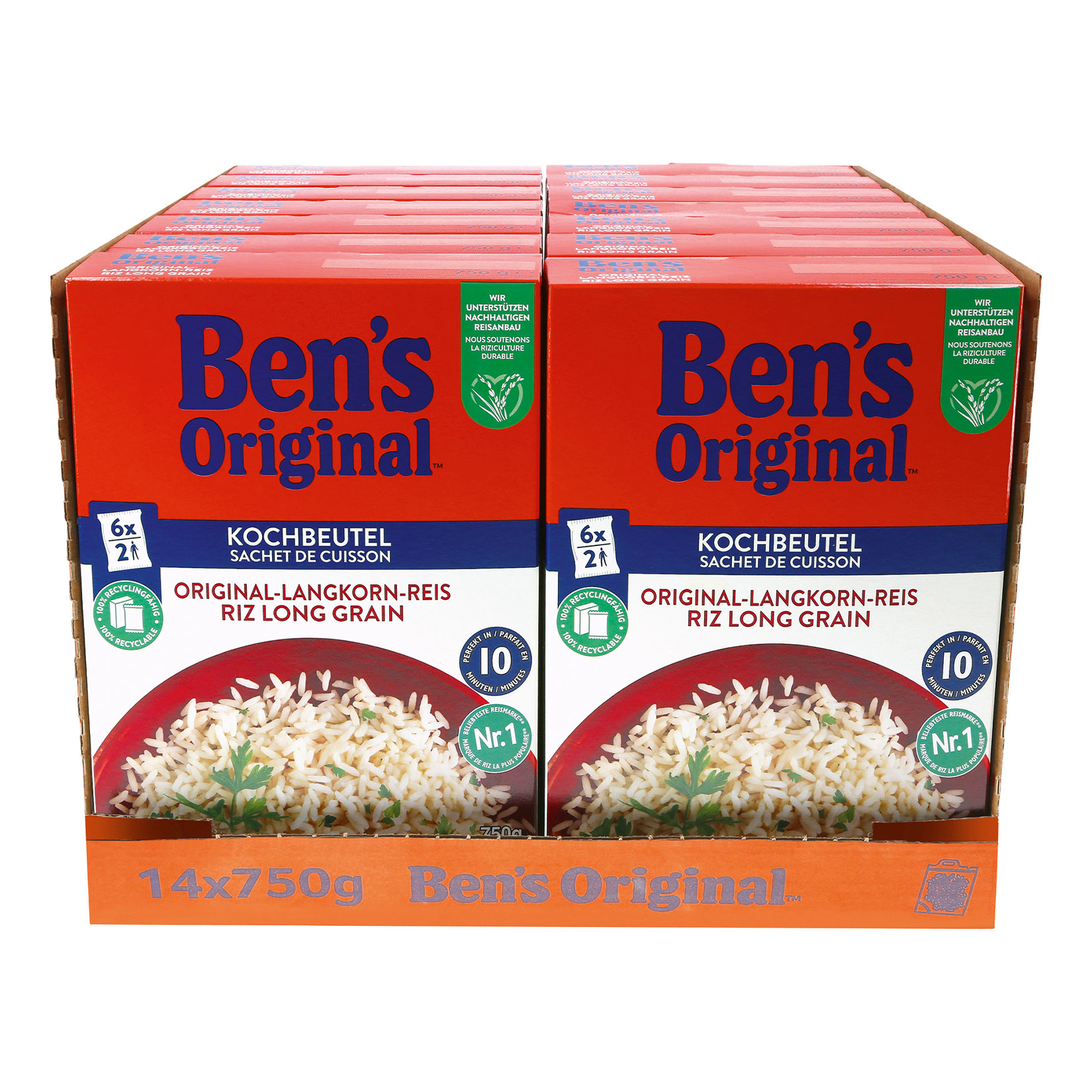 Ben's Original Langkornreis 750 g, 14er Pack - Bild 1
