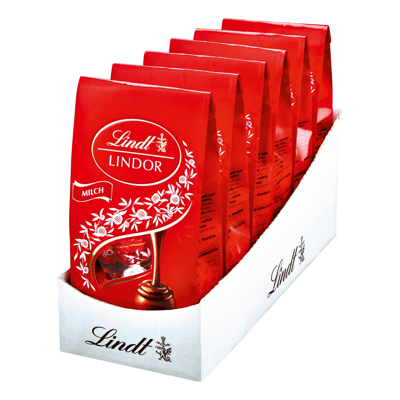 Lindt Lindor Milch Beutel 100 g, 6er Pack - Bild 1