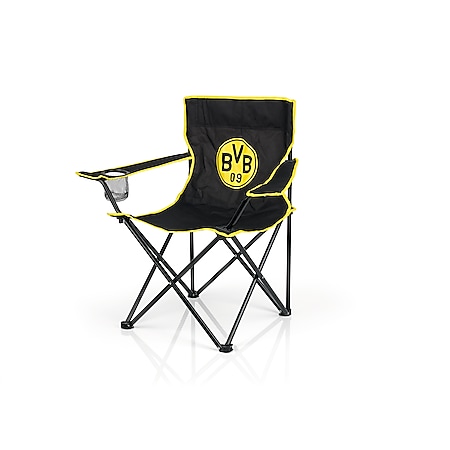 BVB Campingstuhl faltbar 80x50cm schwarz/gelb mit Logo - Bild 1