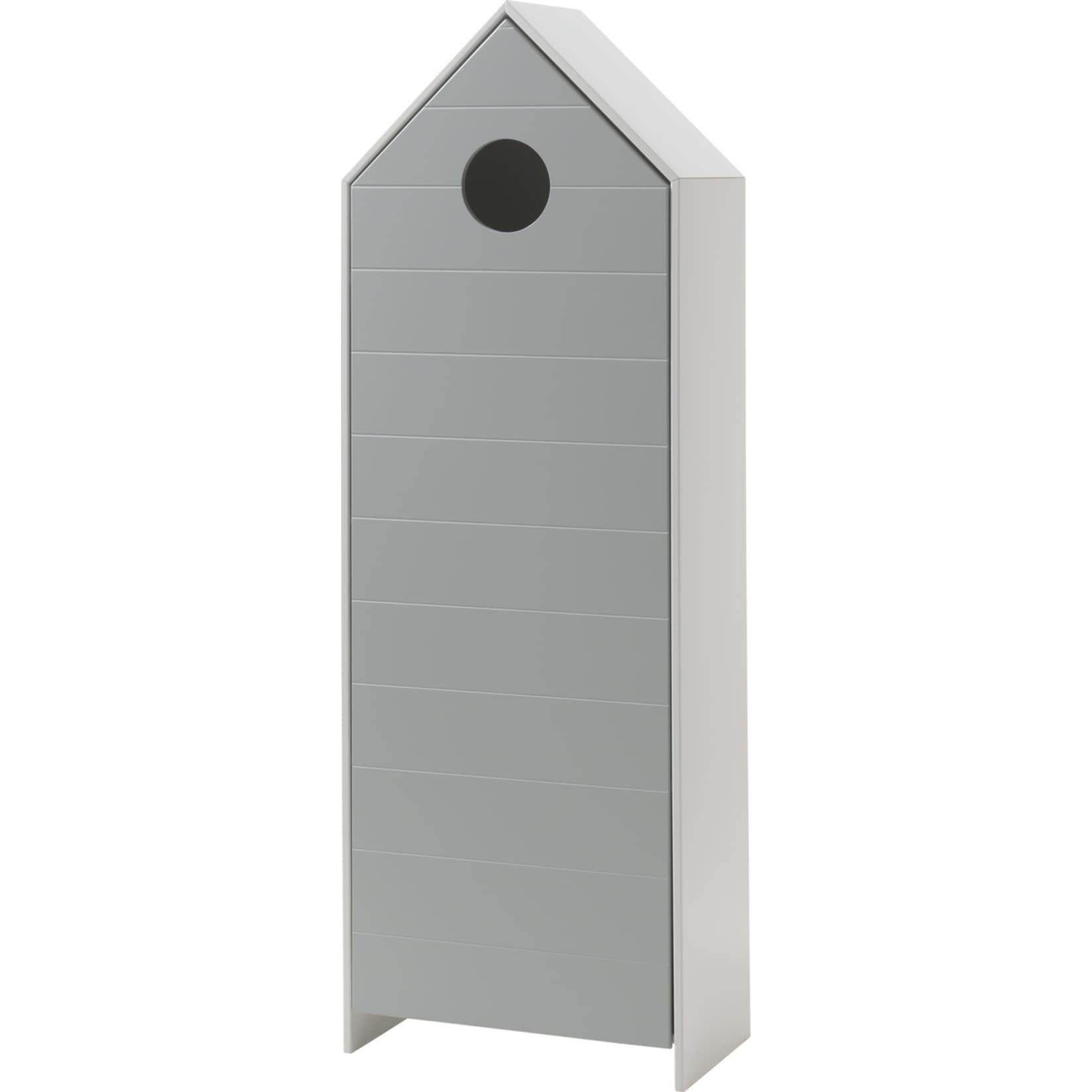 Vipack CASAMI - Schrank mit Tür grau, Rillenprofil waagerecht, MDF lackiert