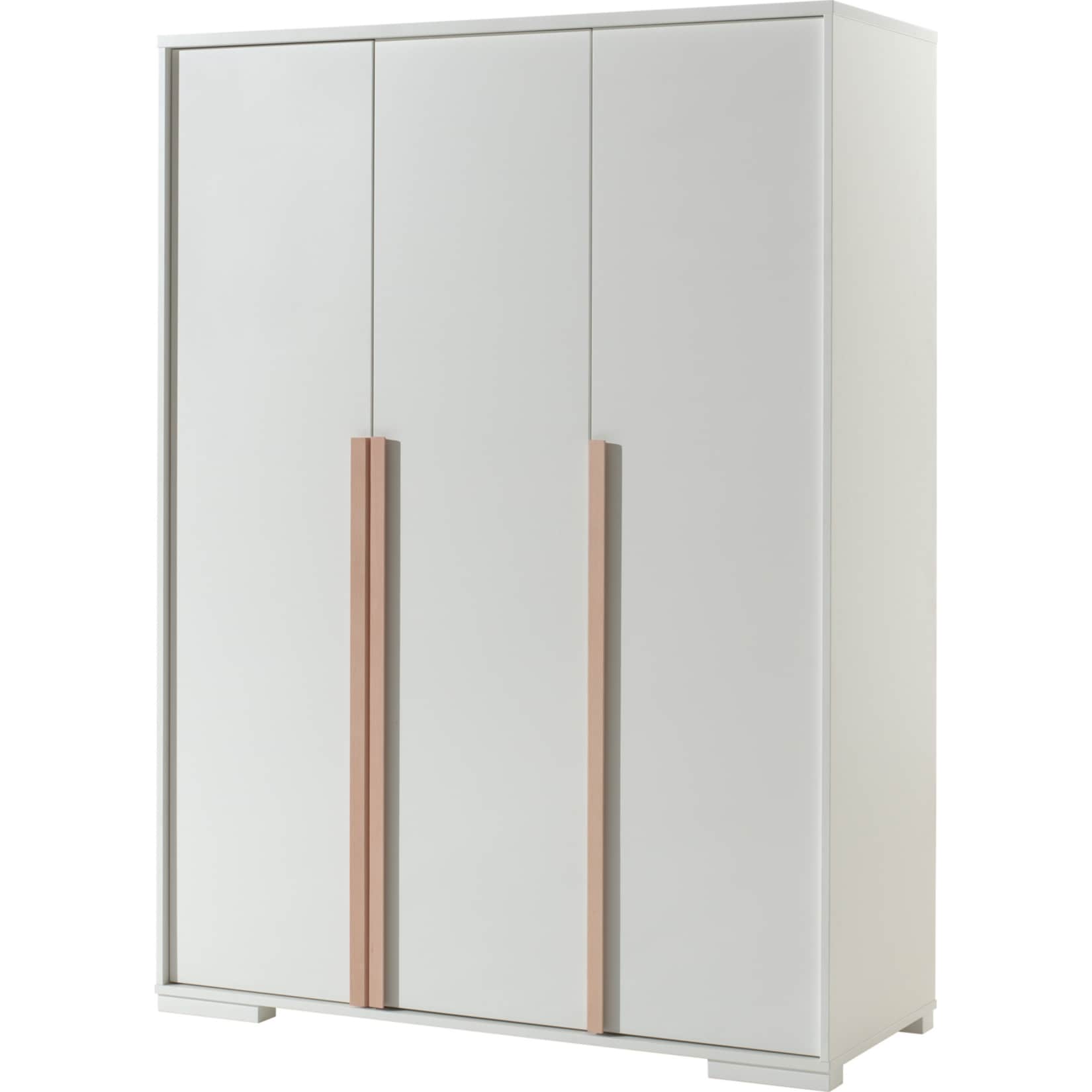 Vipack LONDON - Kleiderschrank 3-t&uuml;rig, Wei&szlig; Dekor, Absatz Buche natur massiv - Bild 1