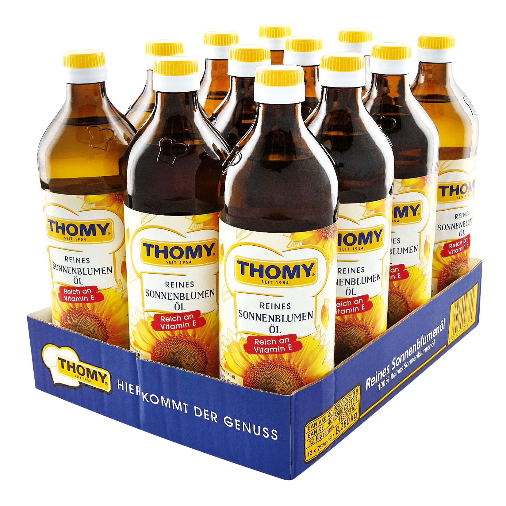 Thomy Sonnenblumen&ouml;l 750 ml, 12er Pack - Bild 1