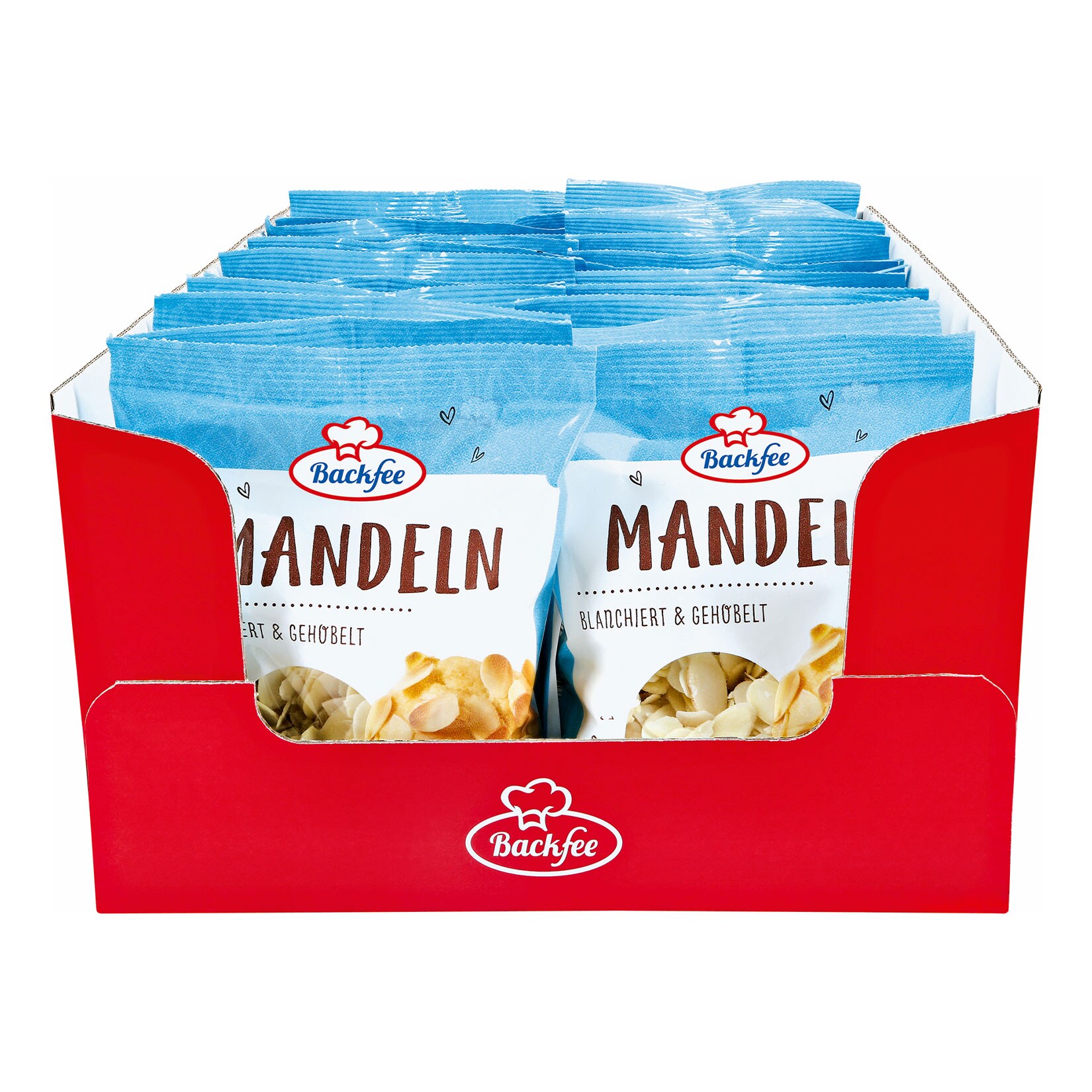 Backfee Mandeln gehobelt 100 g, 25er Pack | 04316268003285