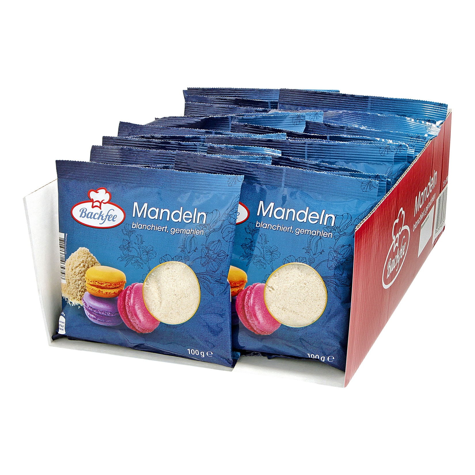 Backfee Mandeln blanchiert, gemahlen 100 g, 25er Pack - Bild 1