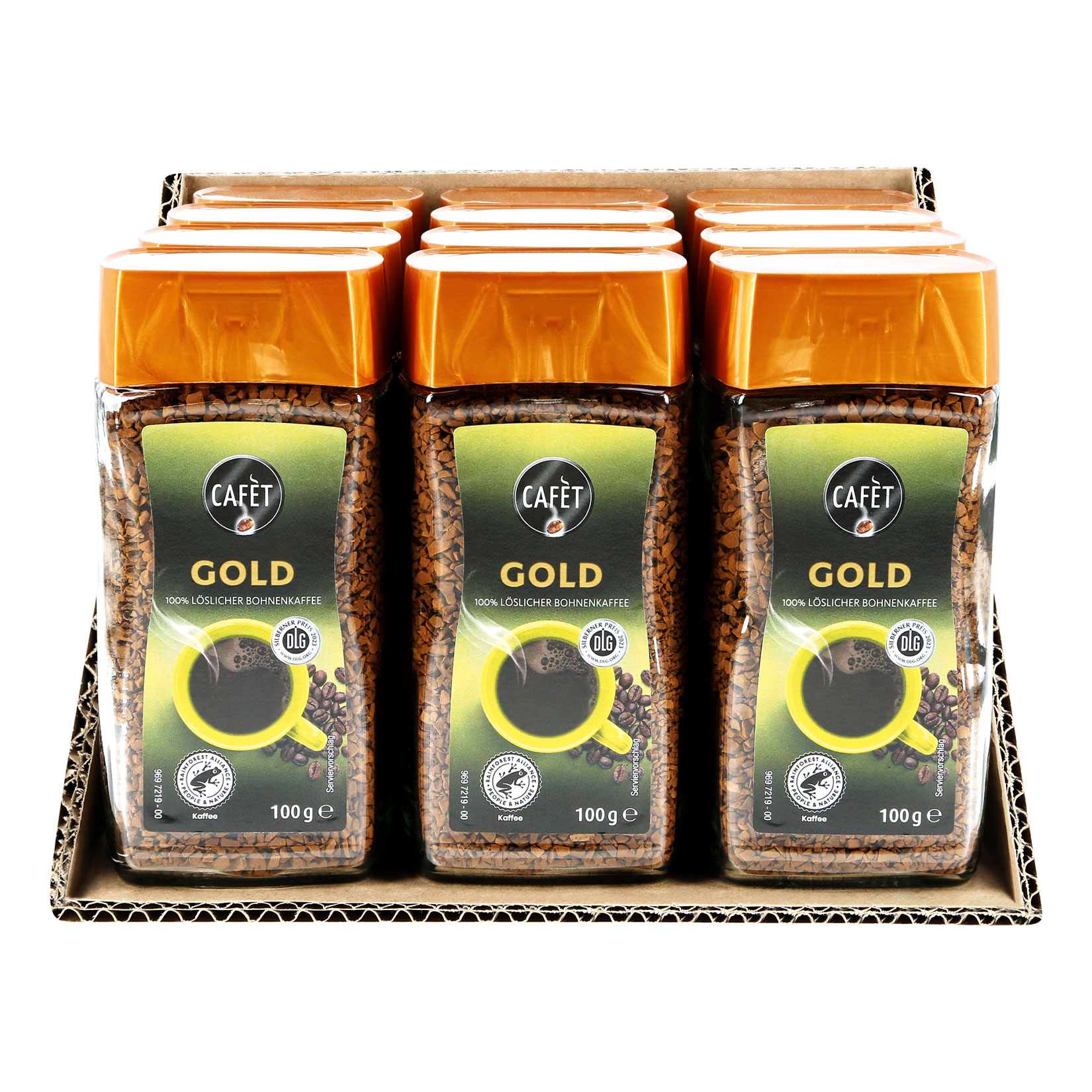 Cafet Instantkaffee Gold 100 g, 12er Pack - Bild 1