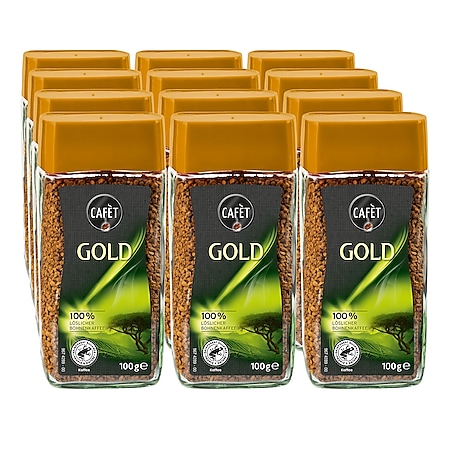 Cafet Instantkaffee Gold 100 g, 12er Pack - Bild 1