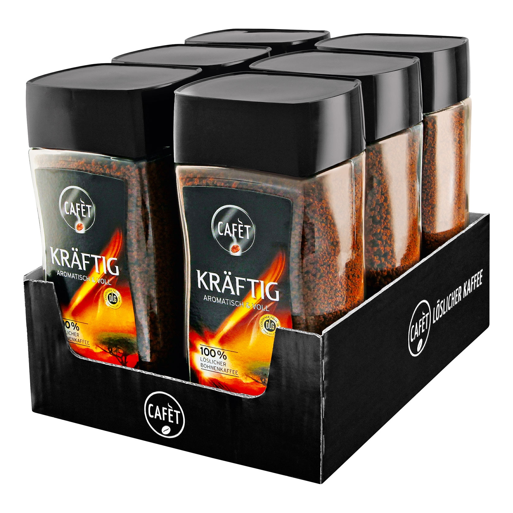 Cafet Instantkaffee Kr&auml;ftig 200 g, 6er Pack - Bild 1