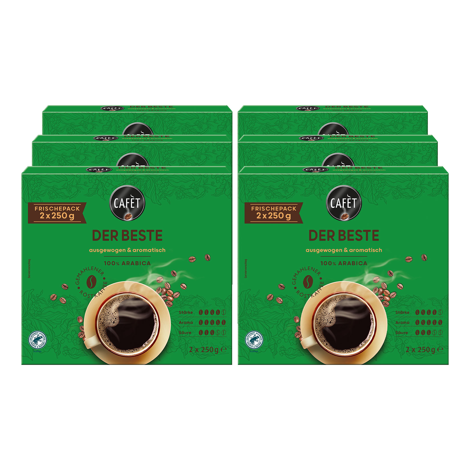Cafet Der Beste 2x250 g, 6er Pack - Bild 1