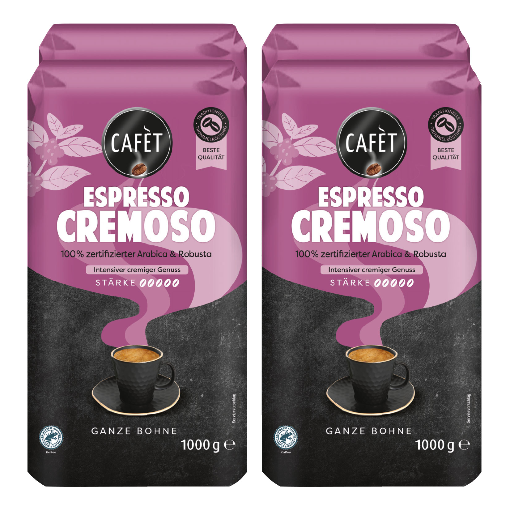 Cafet Espresso Ganze Bohnen 1 kg, 4er Pack - Bild 1