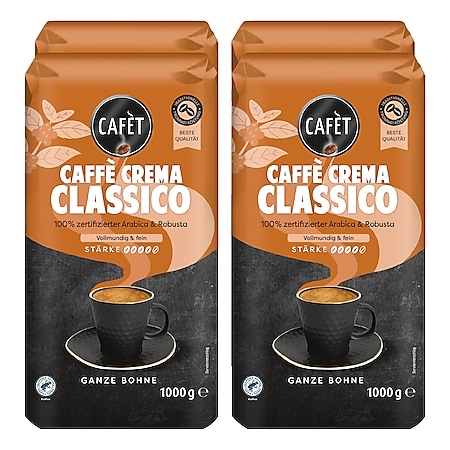 Cafet Cafe Crema Ganze Bohne 1000 g, 4er Pack - Bild 1