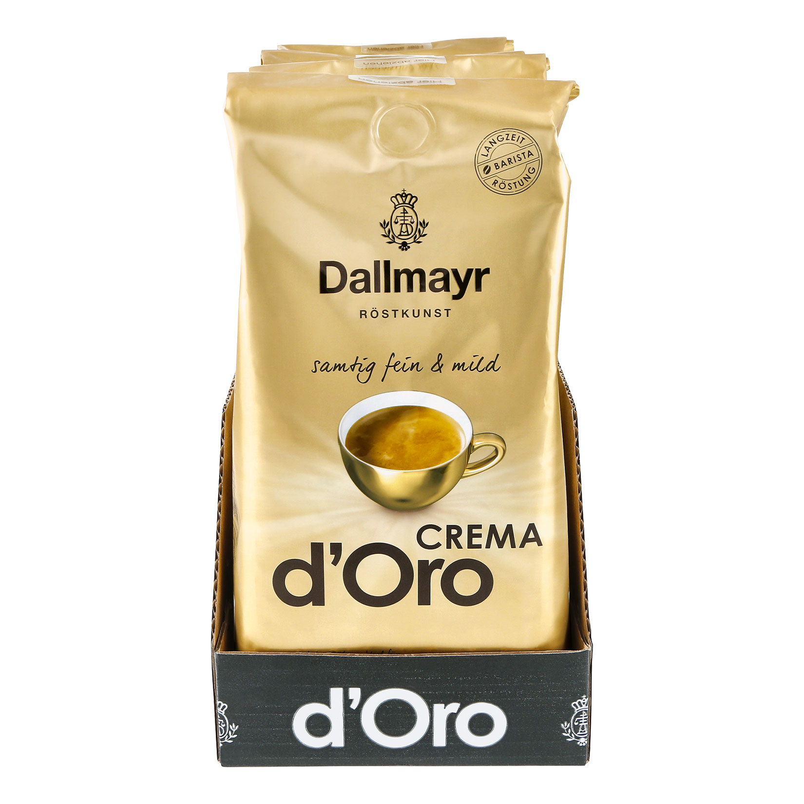 Dallmayr Crema dOro ganze Kaffeebohnen 1 kg, 4er Pack - Bild 1