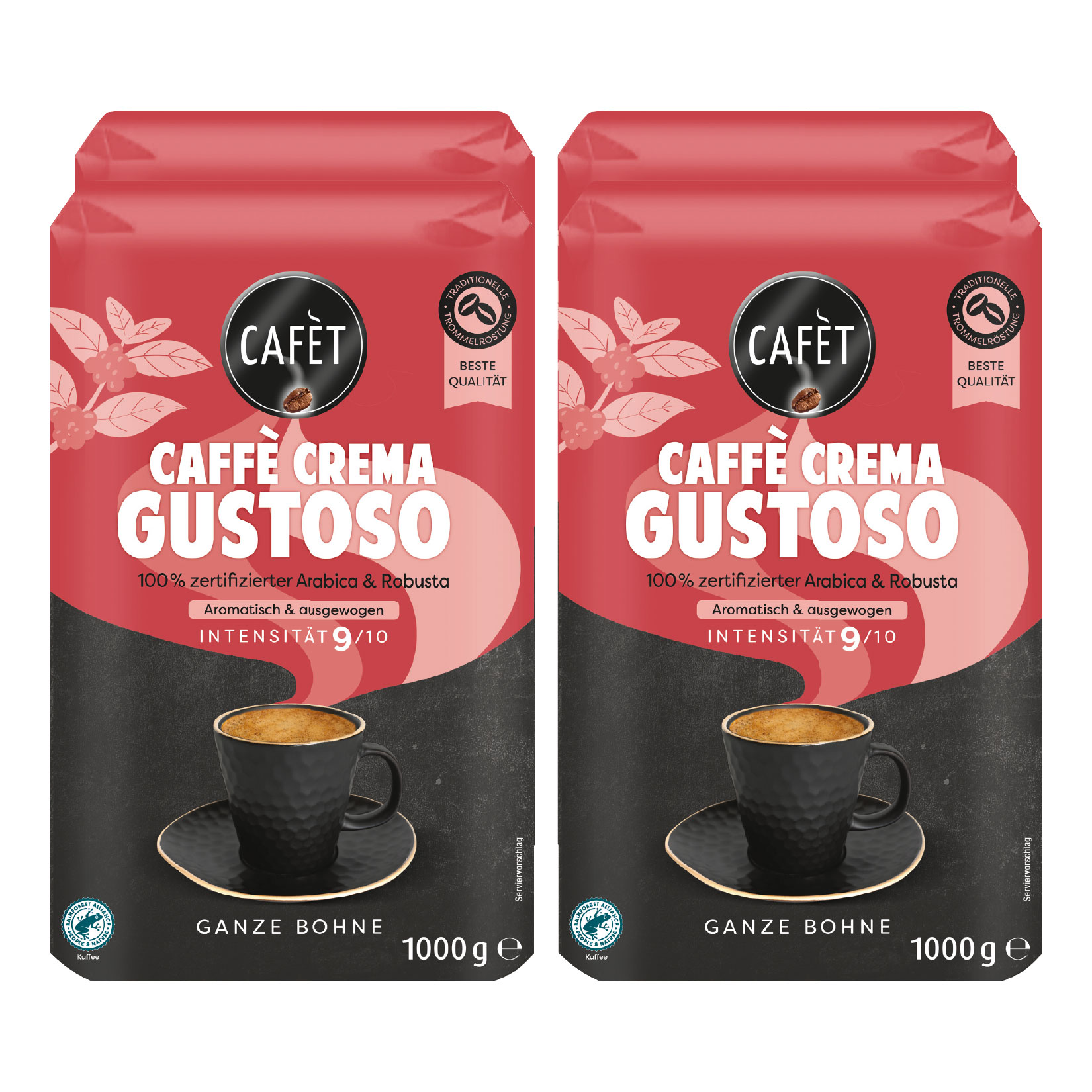 Cafet Caffe Gustoso Ganze Bohne 1 kg, 4er Pack - Bild 1