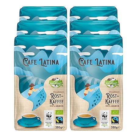Bio Fairtrade Cafe Latina gemahlen 500 g, 6er Pack - Bild 1