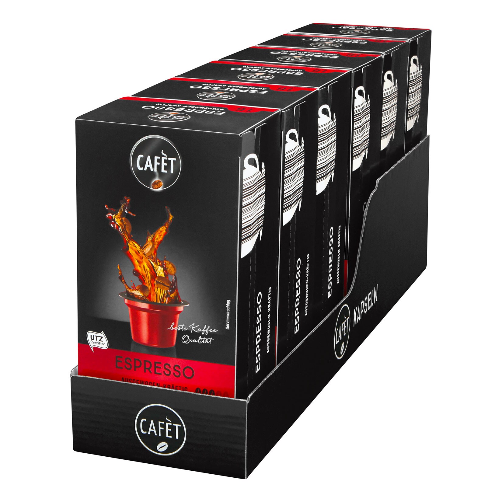 Cafet für Cremesso Espresso Kaffee 16 Kapseln 88 g, 6er Pack