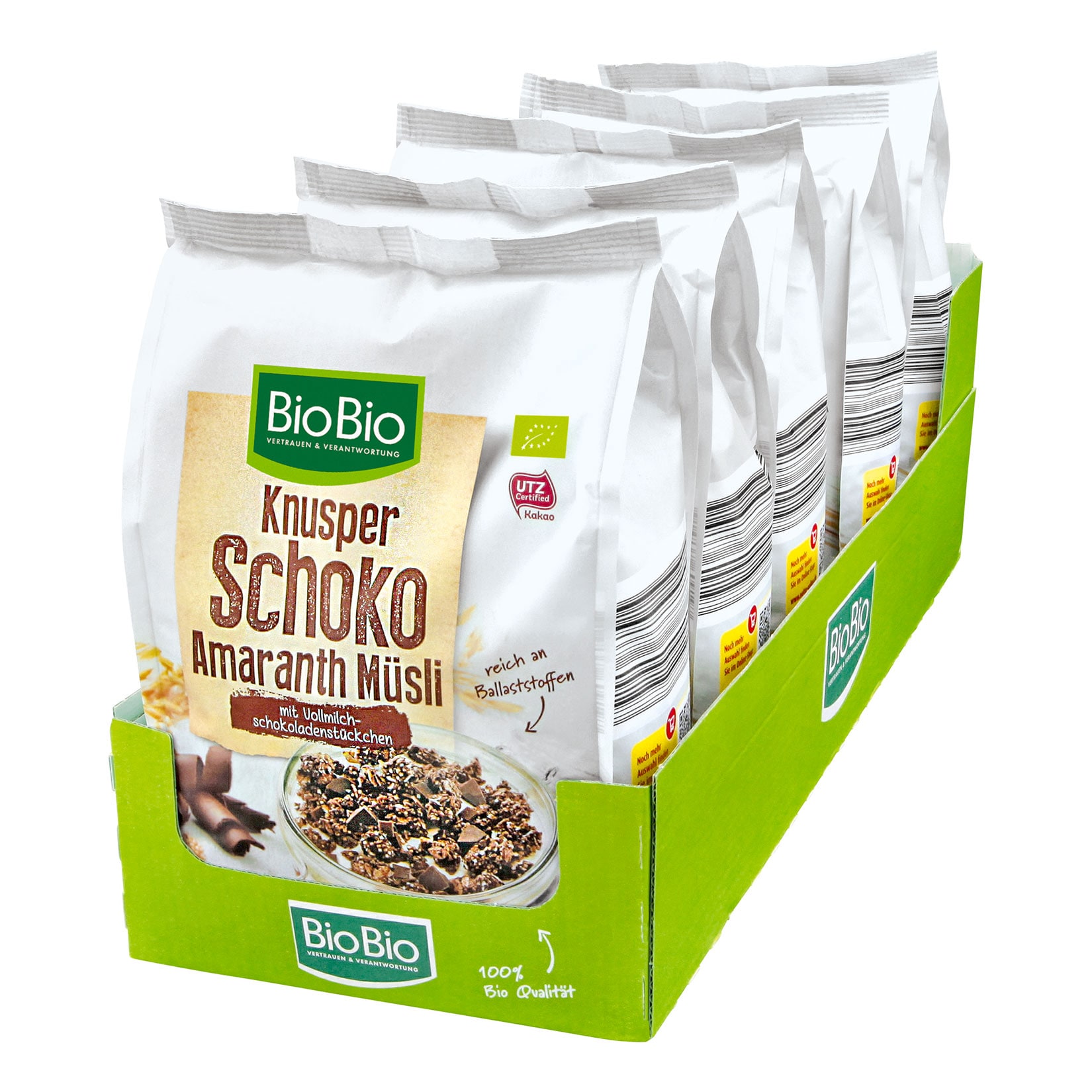 BioBio Knusper Schoko Amaranth M&uuml;sli 500 g, 5er Pack - Bild 1
