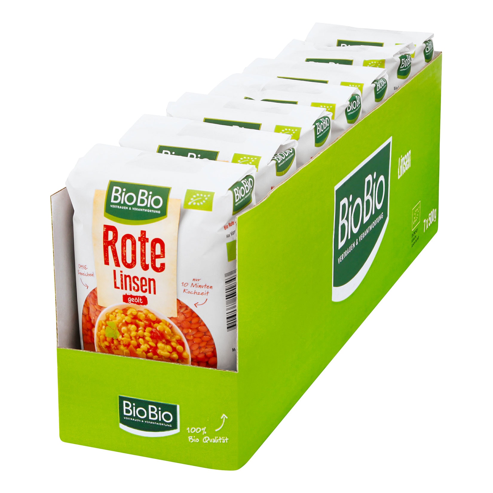 BioBio Rote Linsen 500 g, 7er Pack - Bild 1