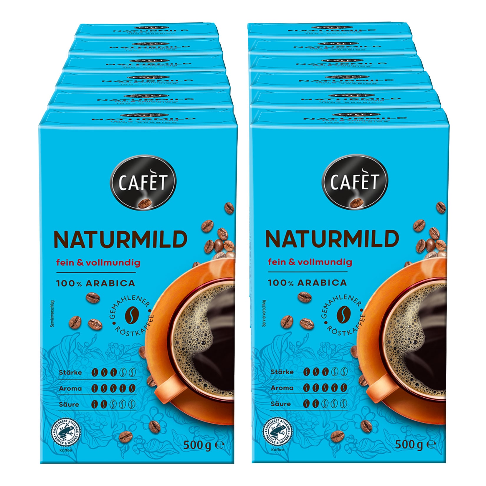 Cafet Naturmild Filterkaffee 500 g, 12er Pack - Bild 1