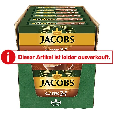 Jacobs Kaffeesticks Classic 3in1 180 g, 12er Pack - Bild 1