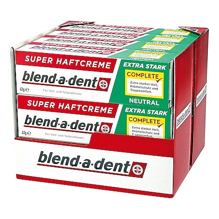 Blend-a-dent Super-Haftcreme Neutral 47 g, 12er Pack - Bild 1