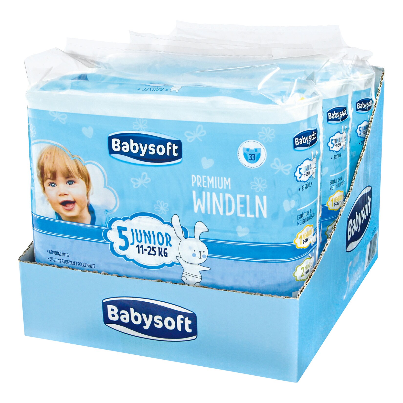 Babysoft Windeln Gr. 5 Junior 33 St&uuml;ck, 3er Pack - Bild 1