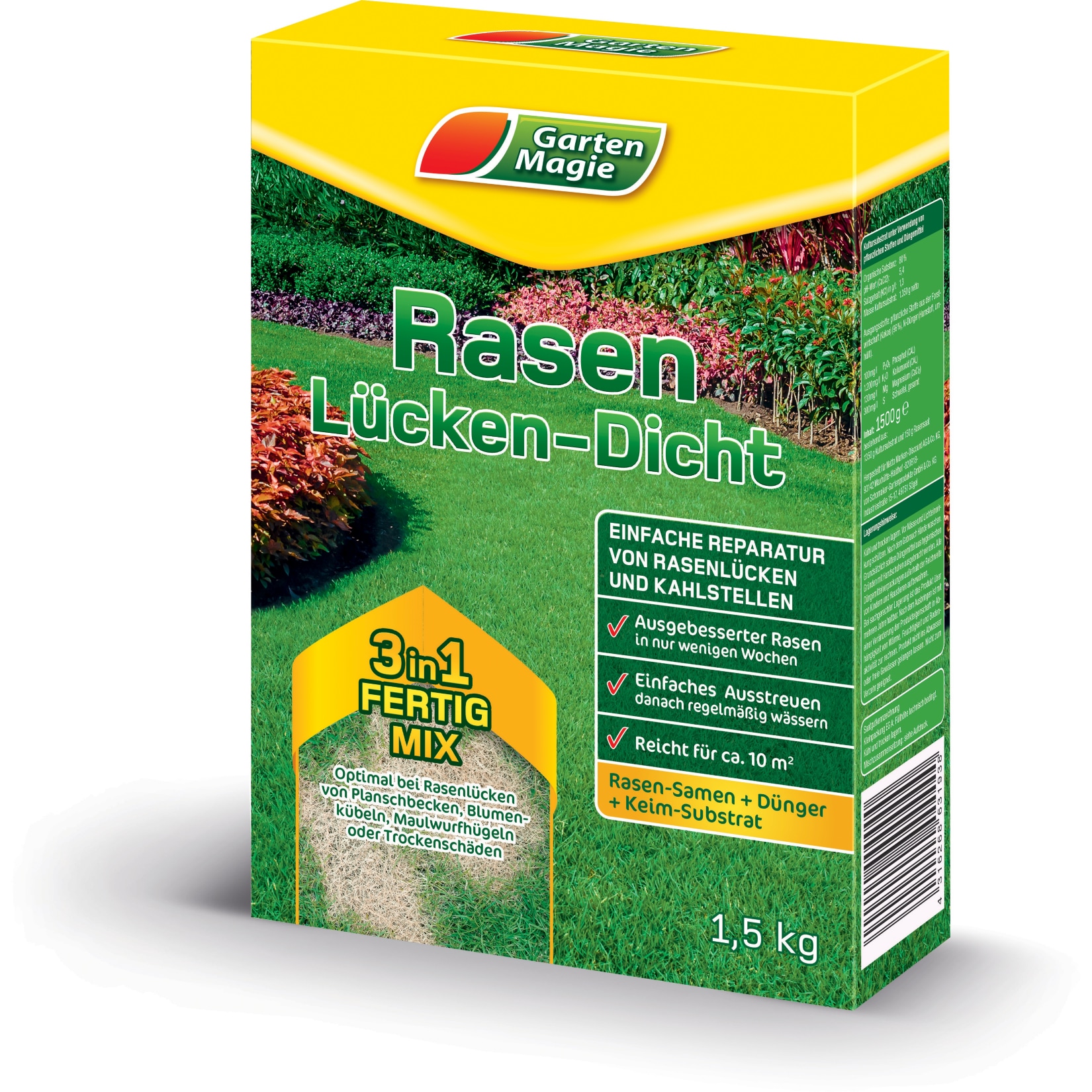 Garten Magie 3in1 Rasen L&uuml;cken-Dicht, 1,5 kg - Bild 1