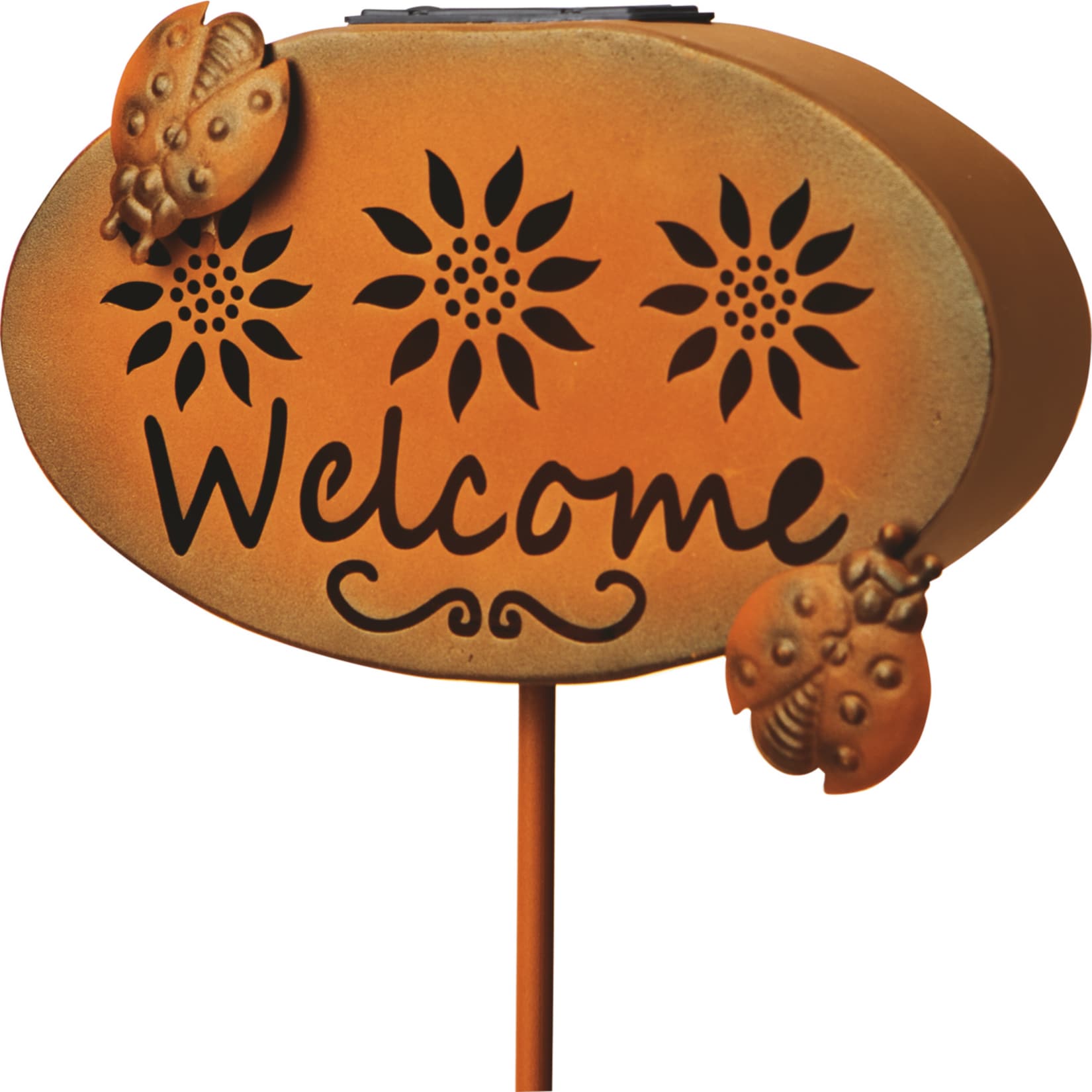 EASYmaxx Solar-Schild Rost-Optik Welcome 97cm 1,2V braun - Bild 1