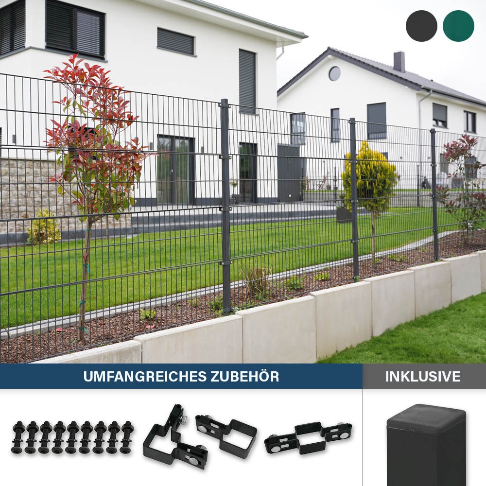 Doppelstabmattenzaun MORATA Anthrazit Variantenauswahl online kaufen