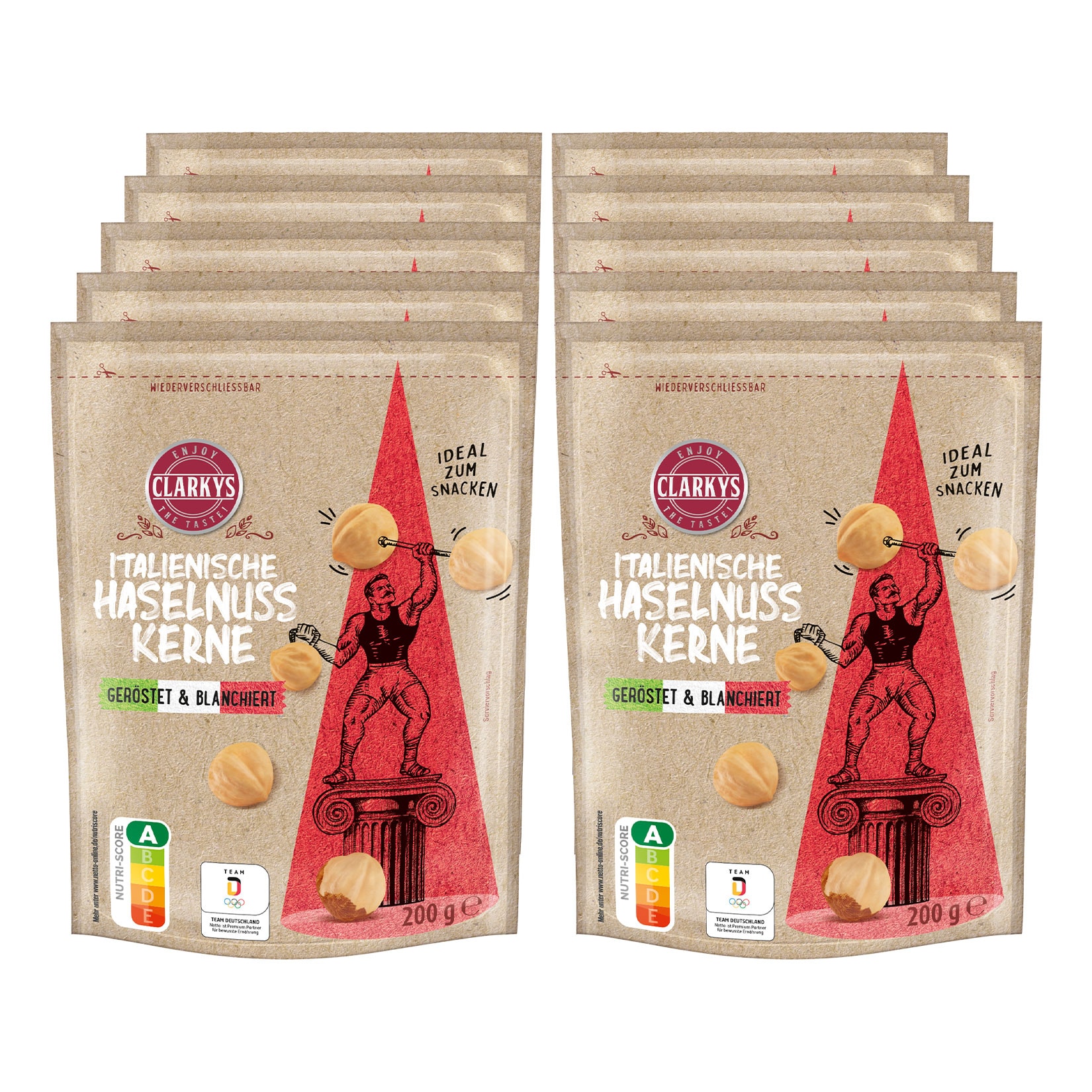 Clarkys italienische Haselnusskerne 200 g, 10er Pack - Bild 1