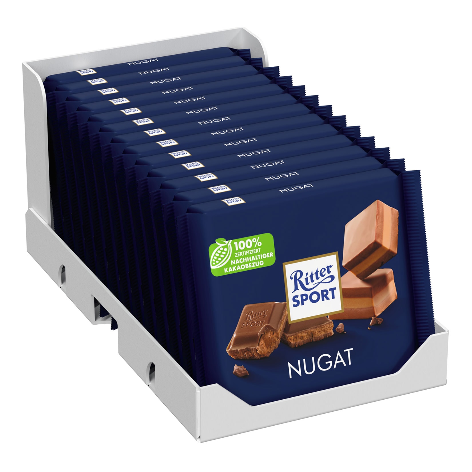 Ritter Sport Nugat Schokolade 100 g, 13er Pack - Bild 1