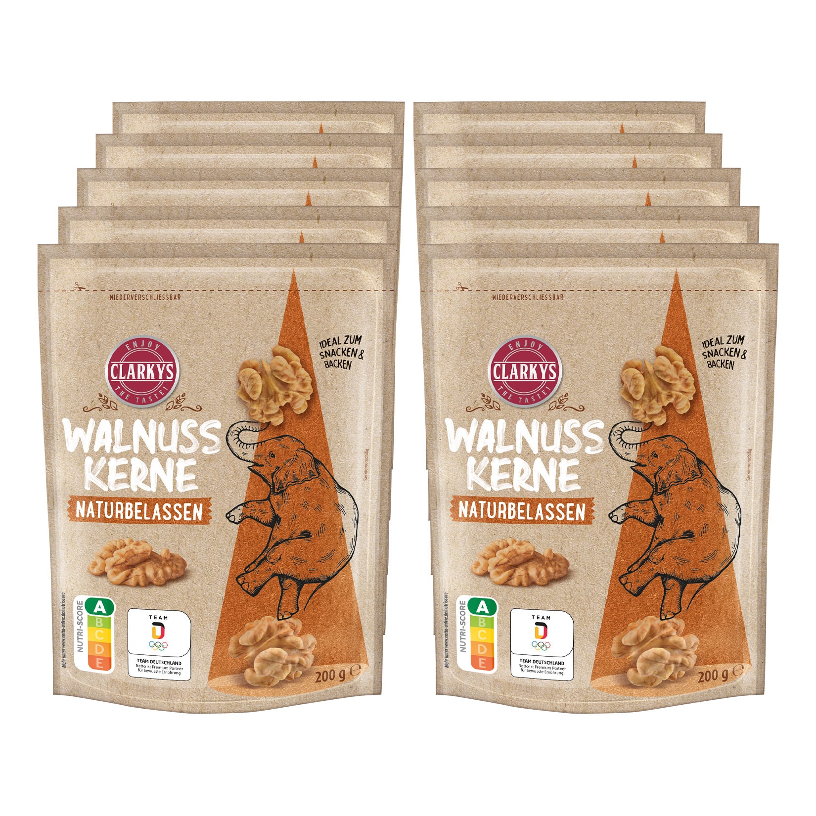 Clarkys Walnusskerne 200 g, 10er Pack - Bild 1