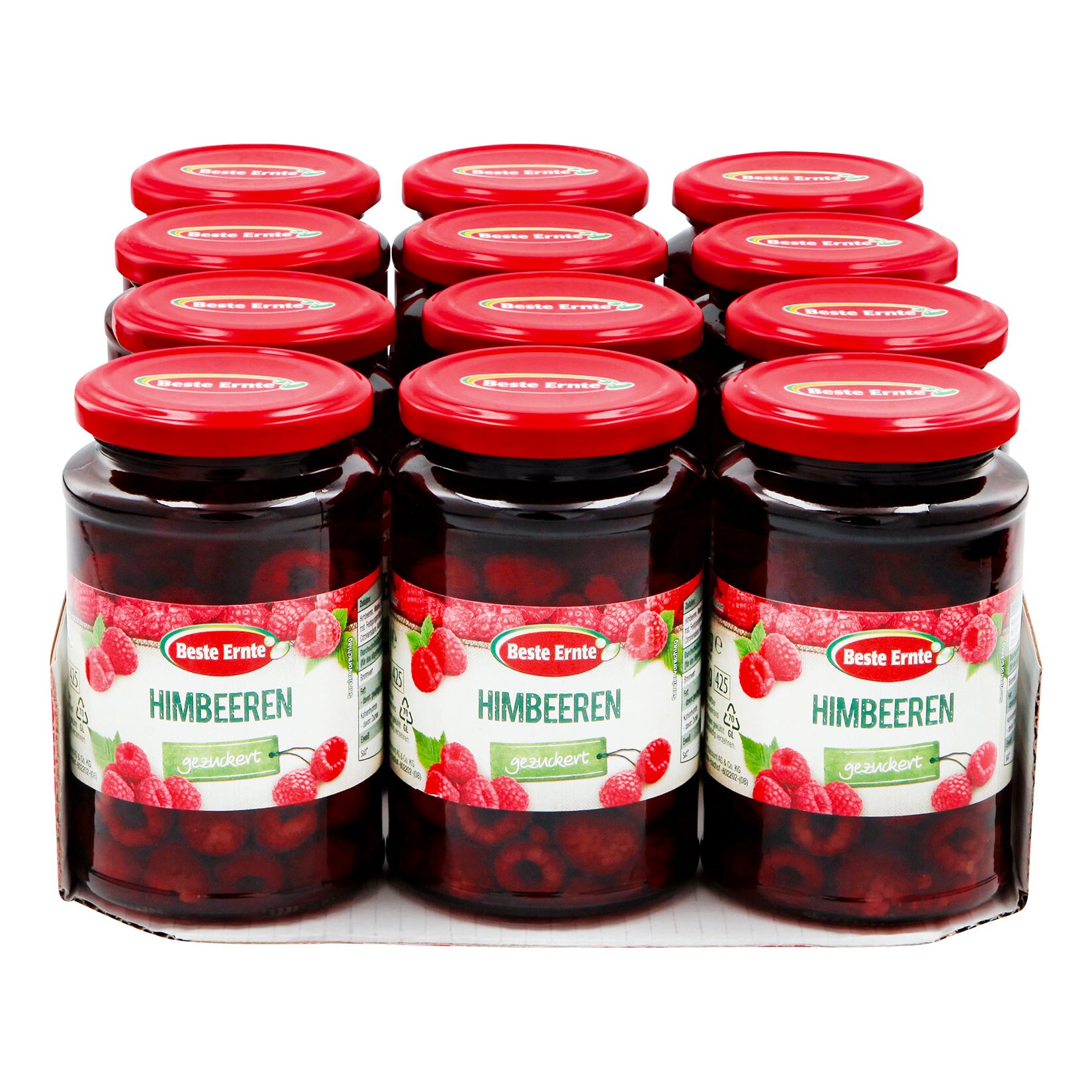 Beste Ernte Himbeeren 145 g Abtropfgewicht, 12er Pack - Bild 1