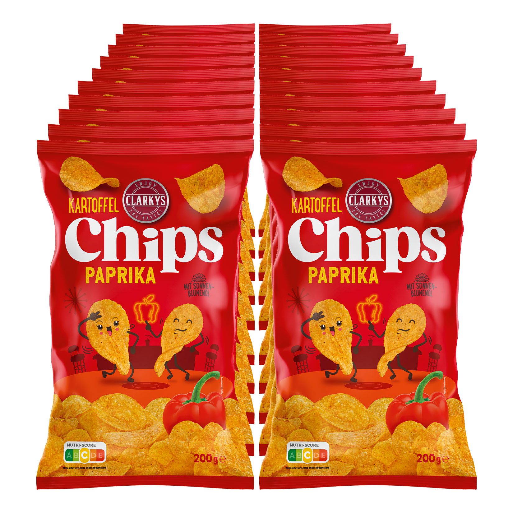 Clarkys Paprika Chips 200 g, 20er Pack - Bild 1