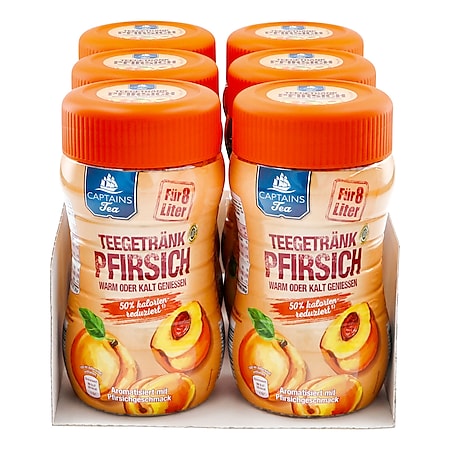 Captains Tea Instanttee Pfirsich 400 g, 6er Pack - Bild 1